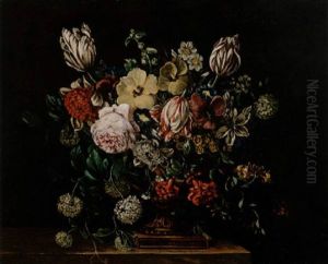 Natura Morta Di Fiori In Vaso by Mario Nuzzi Mario Dei Fiori
