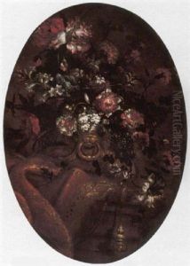 Natura Morta Con Vaso Di Fiori E Tappeto