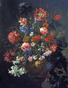 Bouquet De Fleurs Sur Un Entablement