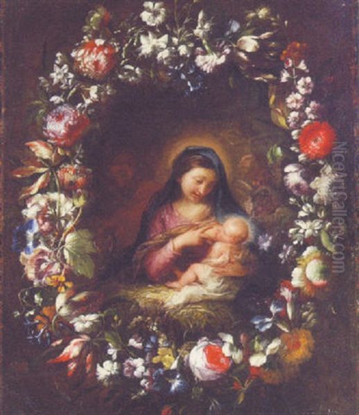 The Holy Family Surrounded By A Garland Of Flowers - view 1