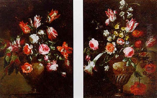 Still Life Of Roses, Anemones And Tulips In A Vase - view 1