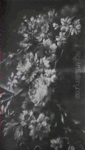 A Swag Of Anemones, Narcisi And Roses - A Fragment - view 1