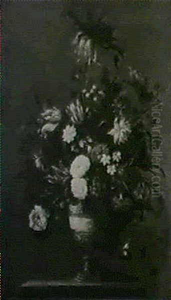A Still Life Of Assorted Flowers Including Tulips, Lilies, Peonies And Convulvulus... - view 1