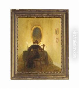 Reading By Candlelight by Poul Friis Nybo