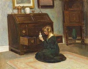 En Lille Pige Der Leger Med En Dukke by Poul Friis Nybo