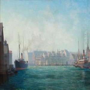 The Entrance To Copenhagen Harbour by Christian Aleth Bjorn
