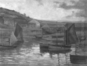 Harbor Scene With Sailboats