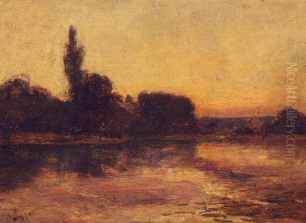 Tidewater Pond And Treeline, Probably Northern Virginia - view 1