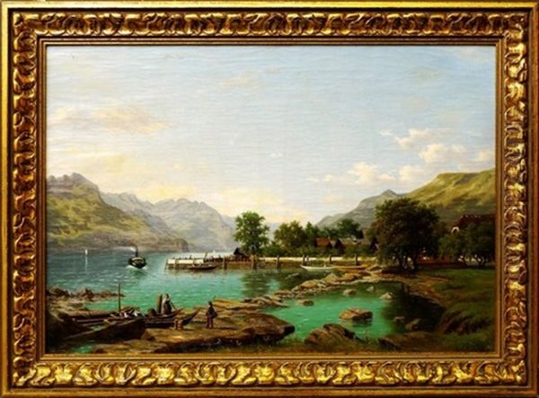 Landscape With Mountains By A Lake - view 1
