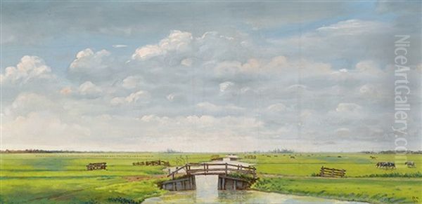 Polder Landscape Near Voorschoten With A View Of The Hague - view 1