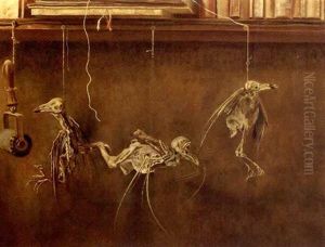 Stilleven Met Vogelskeletjes - A Still Life With Bird's Skeletons by Dirk Nyland