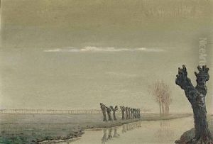 Polderlandschap Met Wilgen by Dirk Nyland