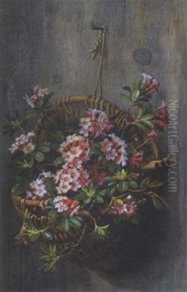 Weidenkorb Mit Alpenrosen - view 1