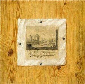 A Print Of The Bastille In Paris On A Wood Panneled Wall by Willem van Nymegen