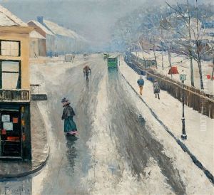 Snowy Street by Francis Nys