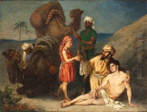 Caravaniers Secourant Un Jeune Homme Caravaniers Secourant Un Jeune Homme