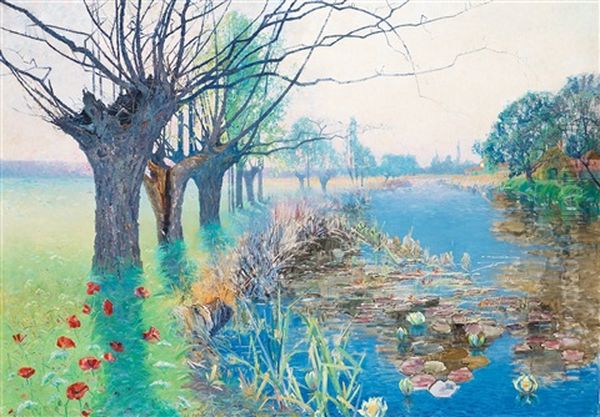 Summer Landscape With Poppies, Scene From Grez - view 1