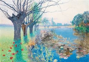 Summer Landscape With Poppies, Scene From Grez by Valdemar Nystroem