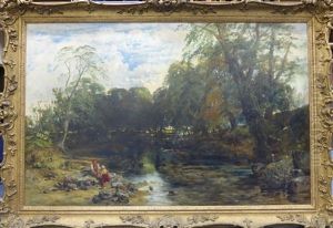 Figures At Rest Beside A Stream Figures At Rest Beside A Stream