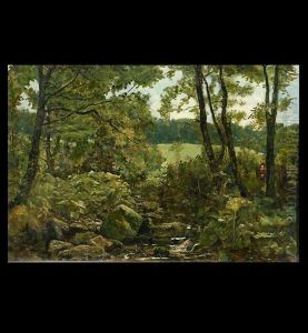 The Woodland Brook by John Wright Oakes