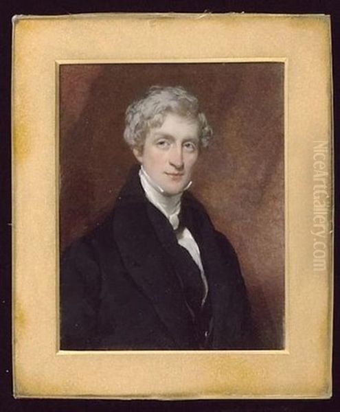 A Gentleman Wearing Black Coat, Matching Waistcoat And White Cravat - view 1
