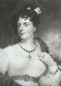 Portrait Of Lady (mrs. Morgan?) In White Wedding Dress by Octavius Oakley