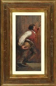 Zigarre Rauchender Kegelspieler by Adolf Oberlander