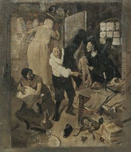 Der Zerbrochene Krug (scene From The Comedy By Heinrich Von Kleist) by Adolf Oberlander