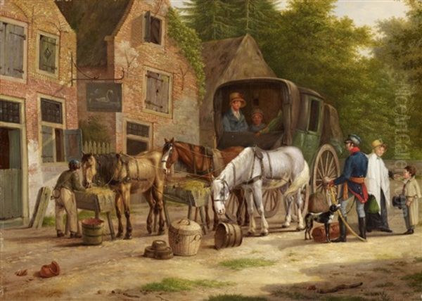 The Stage Coach In Front Of The Inn - view 1