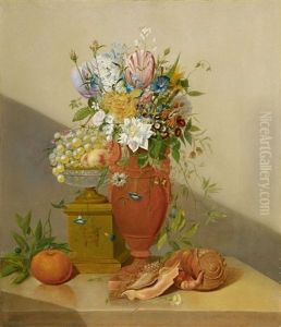 Stillleben Mit Blumen, Fruchten Und Muscheln