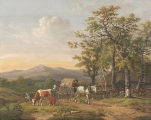 Landschaft Mit Kutscher Und Hirtin Im Gesprach