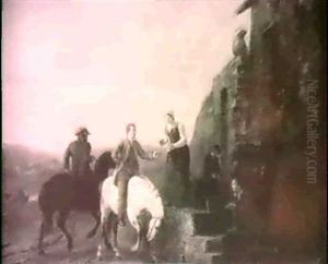 Horsemen And Figures By A Ruin