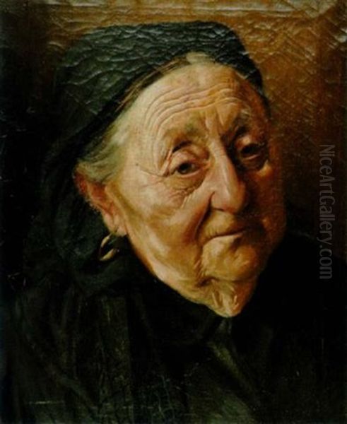 Bildnis Eine Alter Frau In Schwarzer Kleidung - view 1