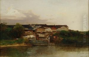 Dorf Am Weiher by Adolf Obermuellner