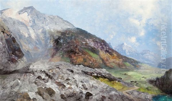 Gebirgslandschaft Mit Blick In Ein Tal - view 1
