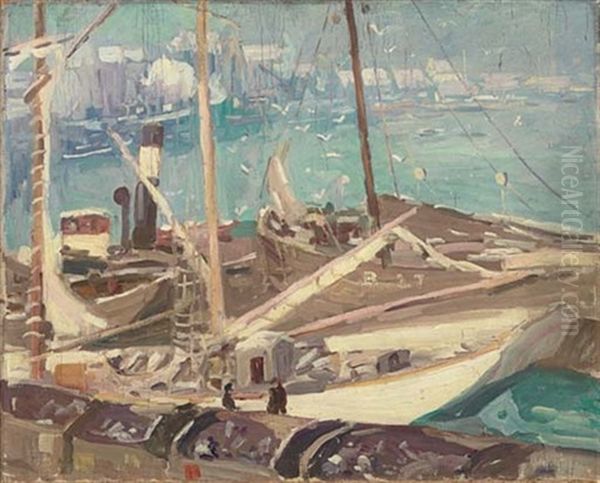 Impression - Boulogne Harbor, Winter, France - view 1