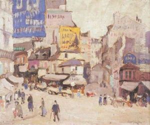 Paris, Place Animee by George Oberteuffer