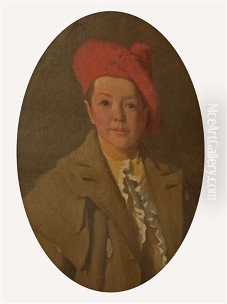 Portrait Of A Young Boy With Red Tam - view 1