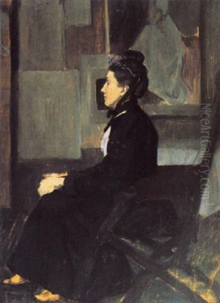 Study Of A Woman Seated In A Studio - view 1