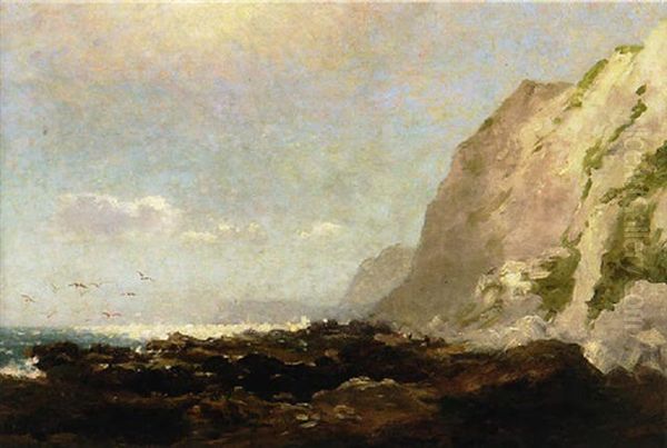 Rocky Shoreline With Distant Figures - view 1