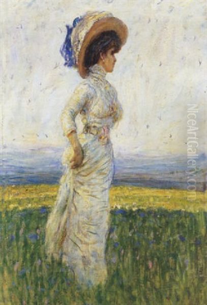 Figura Di Donna In Abito Bianco - view 1