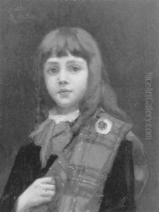 Portrait D'enfant En Ecossais by Raphael De Ochoa y Madrazo