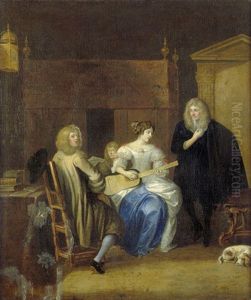 Die Musikstunde by Jacob Ochtervelt