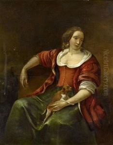 Frau Mit Hund Auf Dem Schoss