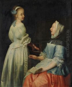 Die Musikstunde by Jacob Ochtervelt
