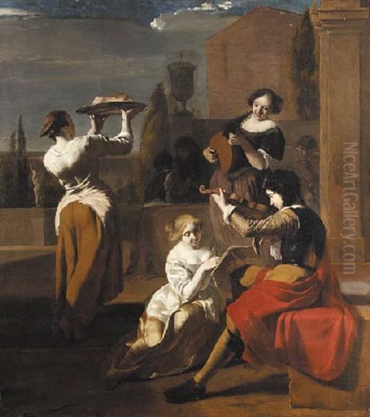 A Musical Company In A Garden - view 1
