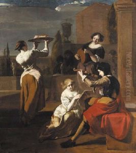 A Musical Company In A Garden by Jacob Ochtervelt