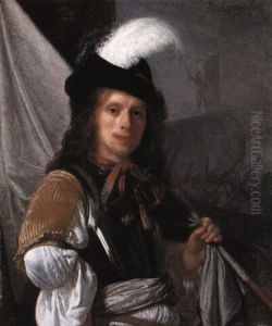 Standard Bearer With Soldiers Beyond