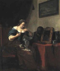 Lady At Her Toilette With A Negro Servant