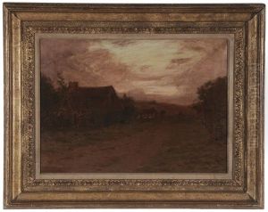 Farmstead At Sunset